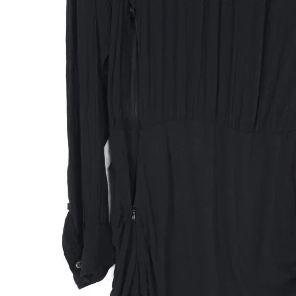 ISABEL MARANT ETOILE Knee-Length Black Ruffle‎ Pleated Dress Size 40 SILK Blend